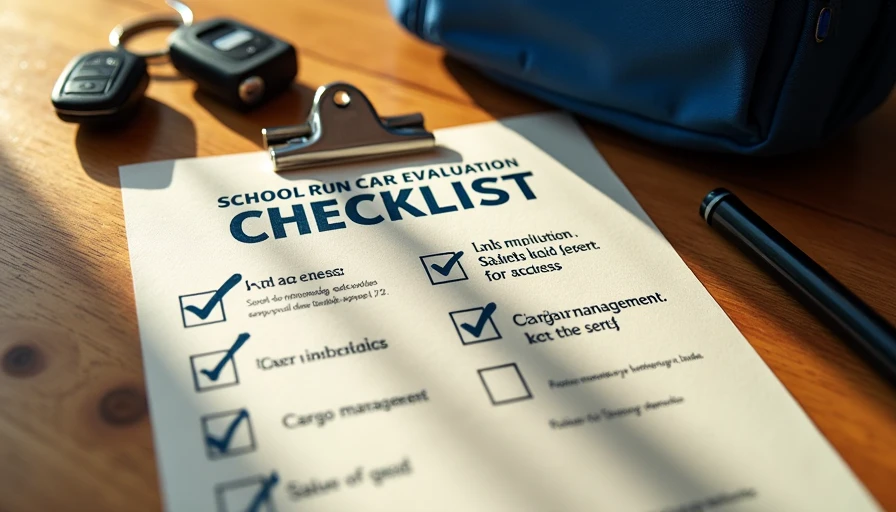 School run car evaluation checklist for family buying decisions
